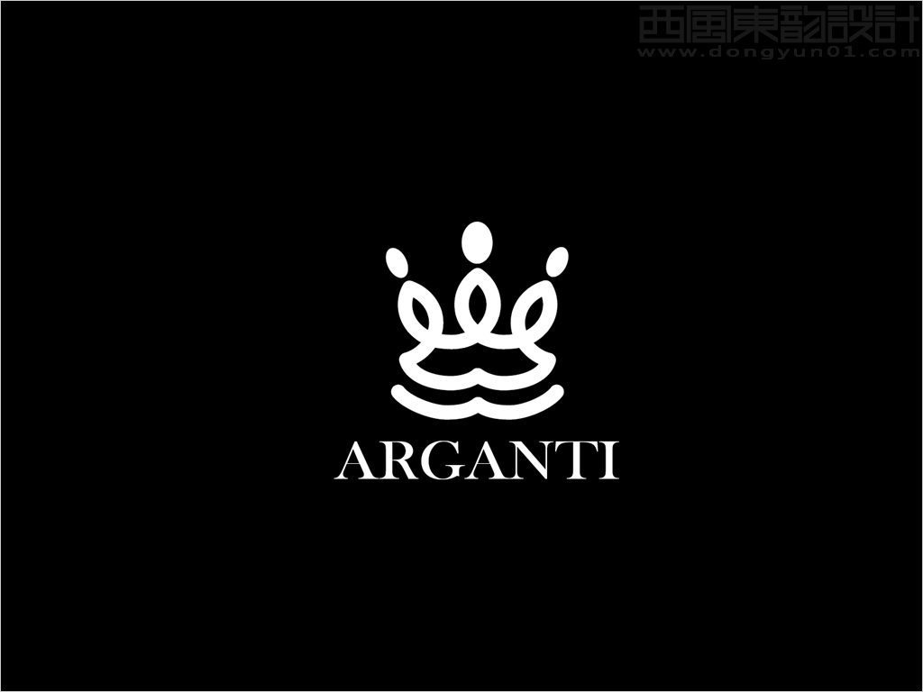 arganti阿甘油logo設(shè)計(jì)反白效果圖