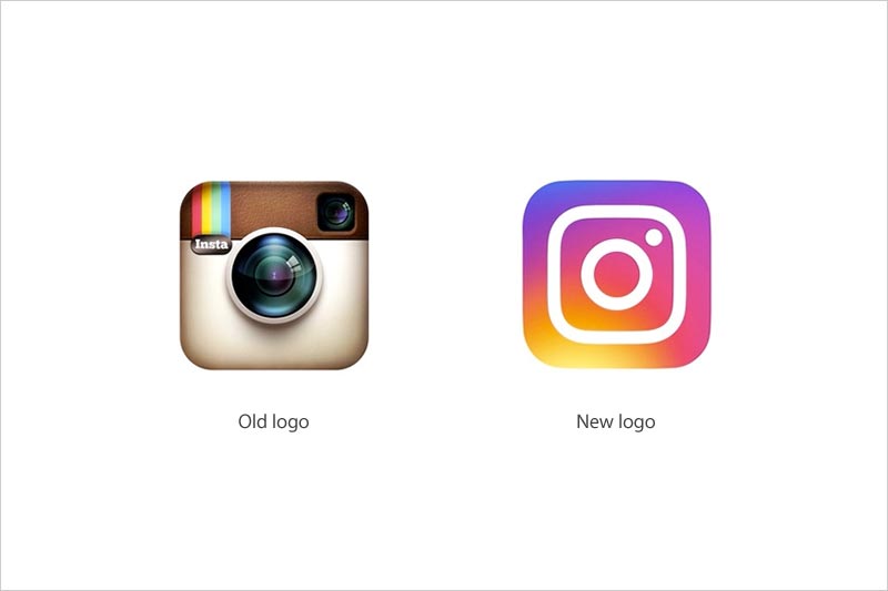 Instagram 新舊標(biāo)志設(shè)計對比圖