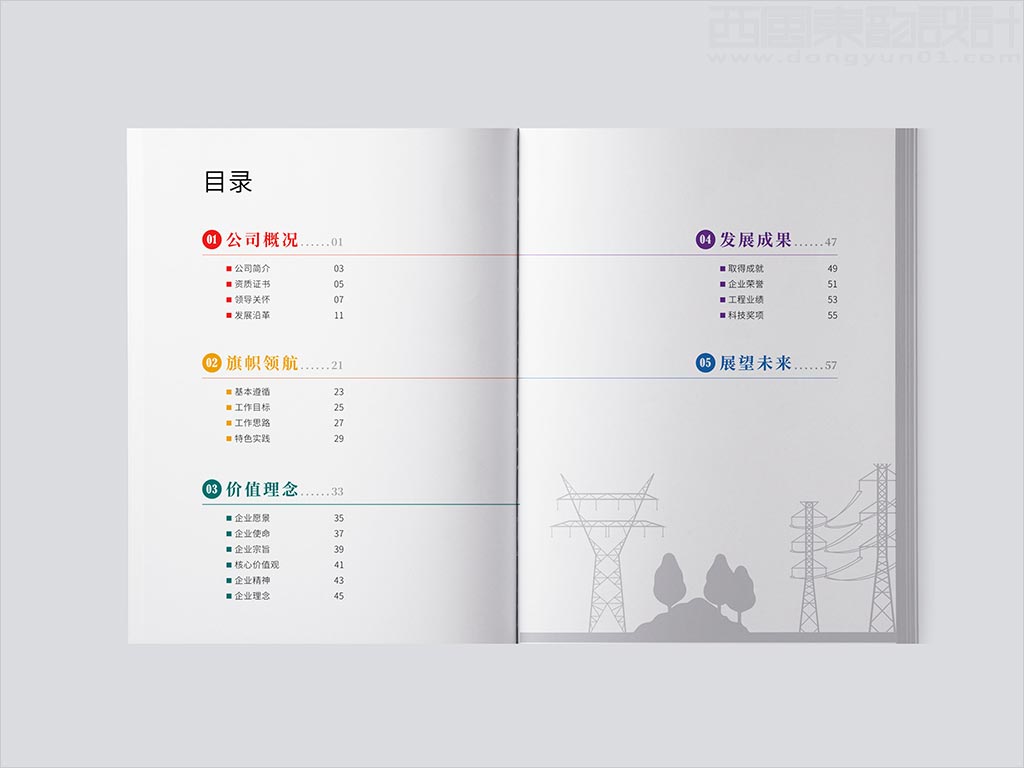 湖南電力工程咨詢有限公司畫冊目錄頁設(shè)計