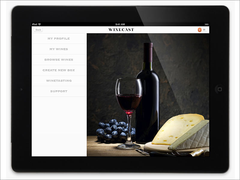 荷蘭在線品酒品牌Winecast ipad端網(wǎng)站首頁設(shè)計