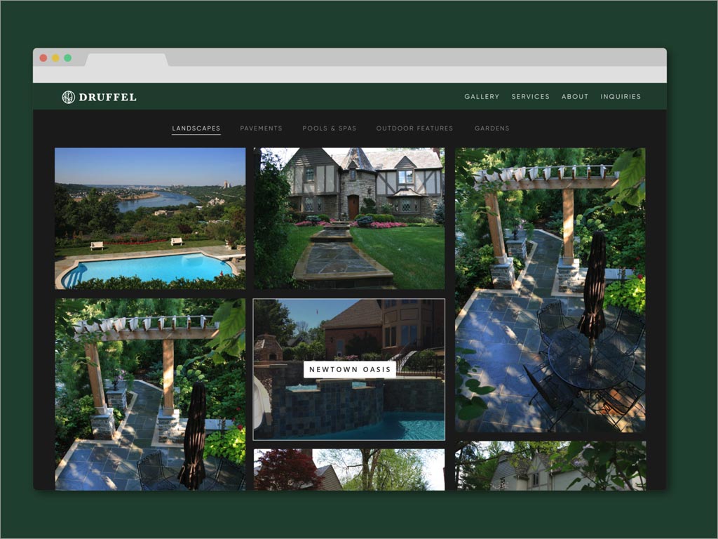 美國Druffel景觀設(shè)計服務(wù)公司品牌形象網(wǎng)站頁面設(shè)計