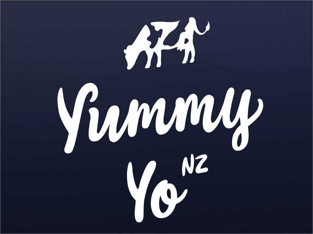 新西蘭Yummy Yo奶制品冷飲店logo設(shè)計(jì)