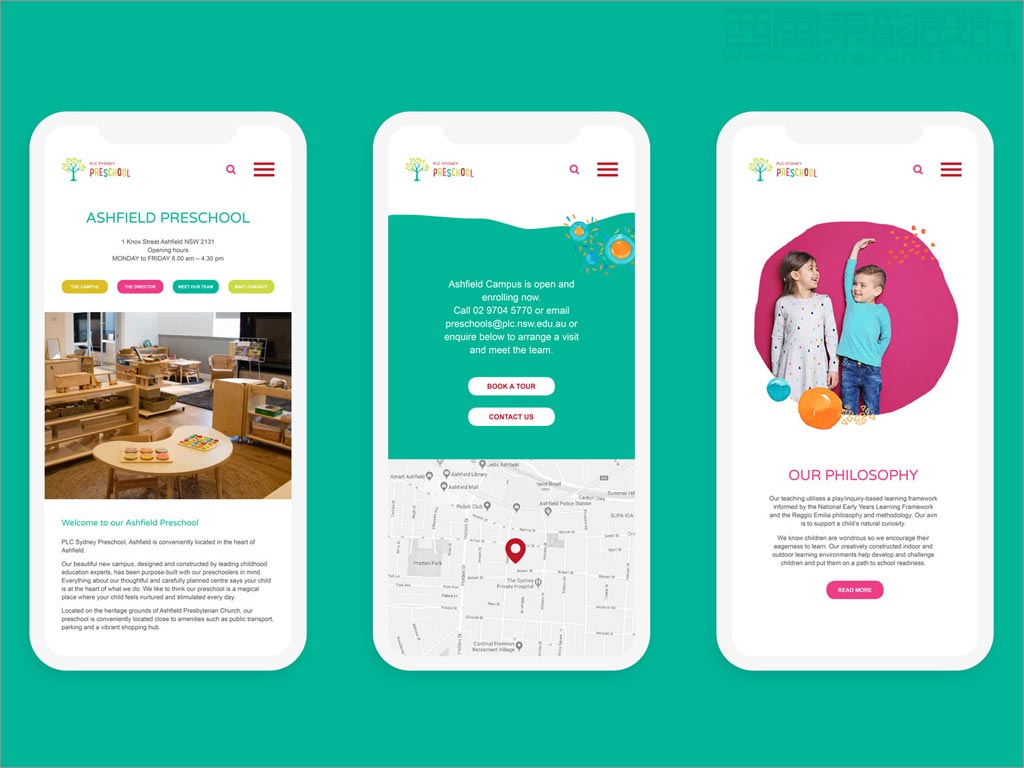 澳大利亞悉尼PLC幼兒園品牌形象設(shè)計(jì)之移動端網(wǎng)站設(shè)計(jì)