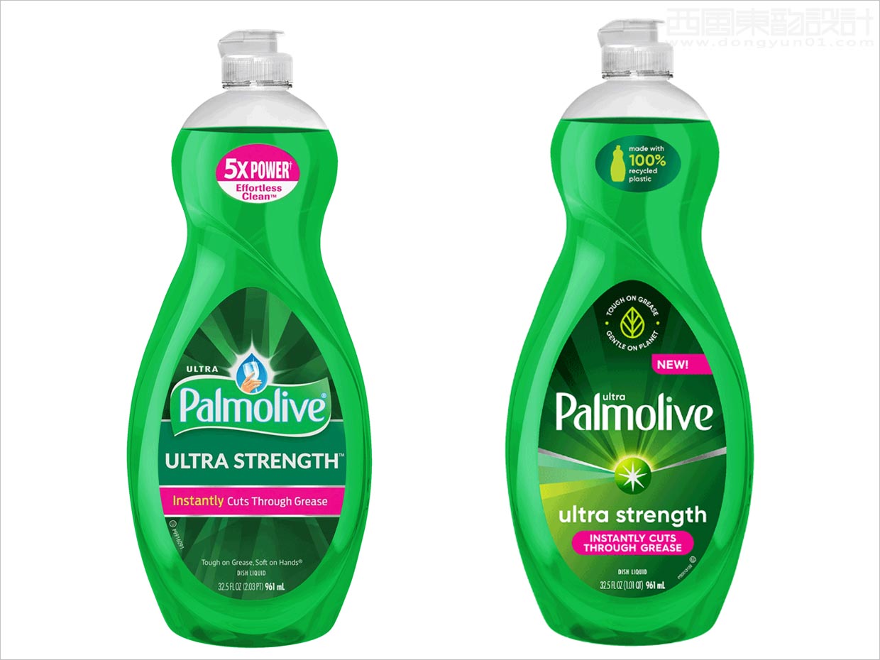 美國Palmolive洗潔精日化用品包裝設(shè)計(jì)之新舊包裝設(shè)計(jì)對比