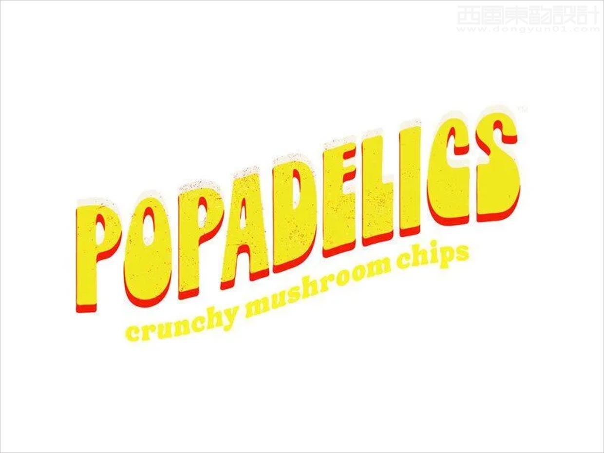 Popadelics香脆蘑菇片素食零食小吃品牌logo設(shè)計(jì)